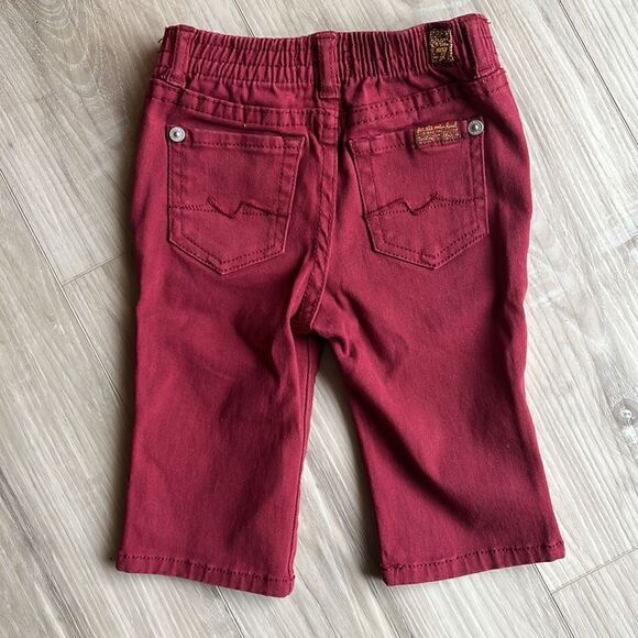 7 For All Mankind Burgundy Jeans Pants Baby 3/6 Months - Picture 3 of 6